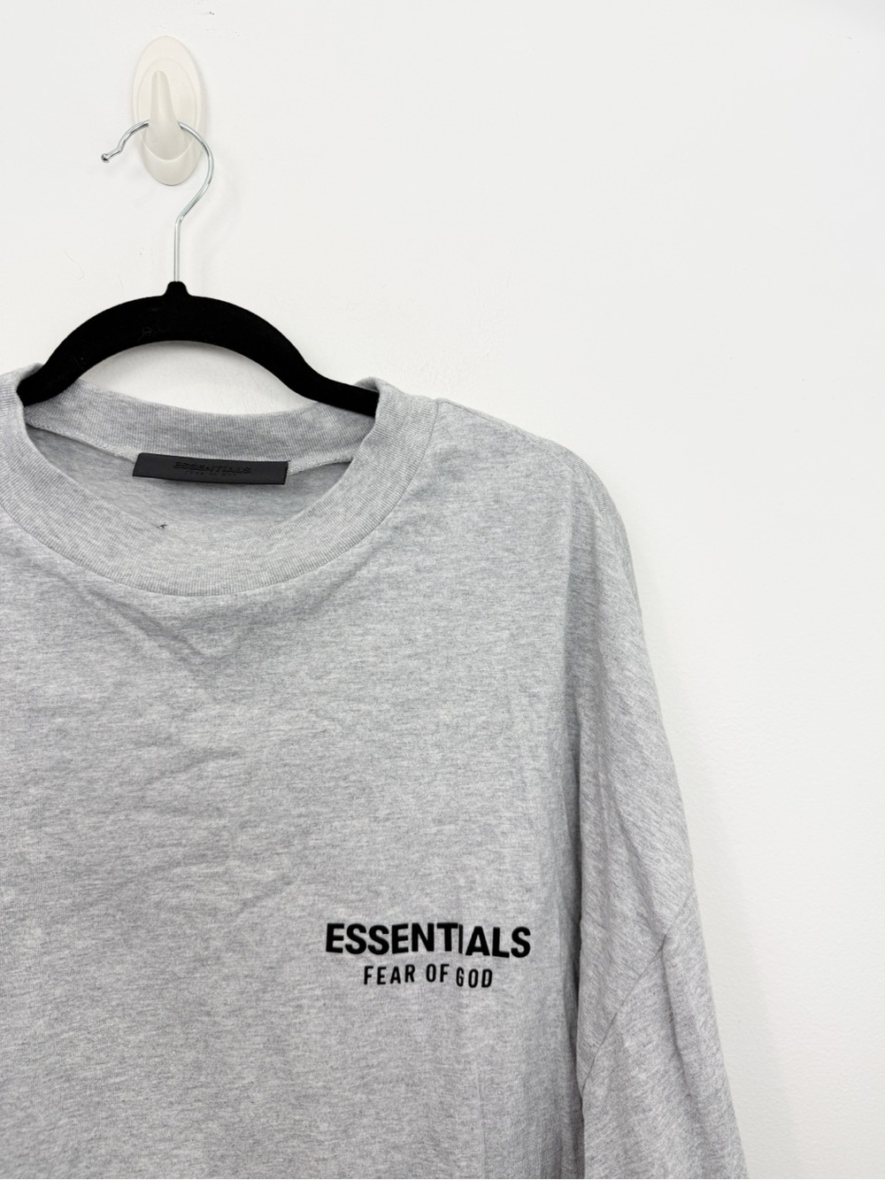 Essentials Fear Of God Mens Long Sleeve Jersey Top Gray Size Small Oversized - Picture 2 of 6